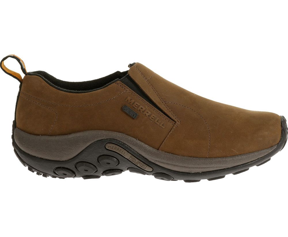 Merrell Slip Ons Brown - Jungle Moc Nubuck Waterproof - Mens 54DGHWTOS